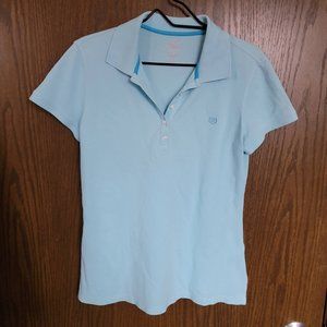 Izod Golf  Women's Light Blue Polo Shirt Size Medium Pastel Blue